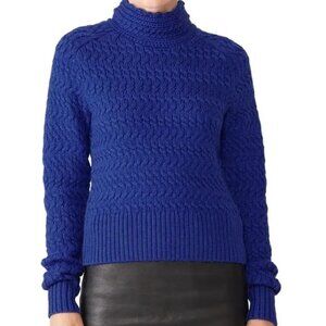 Dreyden Sweater - Women's Small Blue - Turtleneck Knit Merino Wool